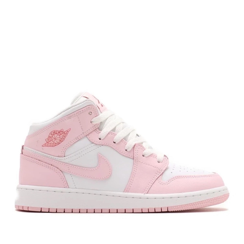NIB Big Kid NikeAir Jordan 1 Mid DQ8423 608 Pink Foam/Red/White